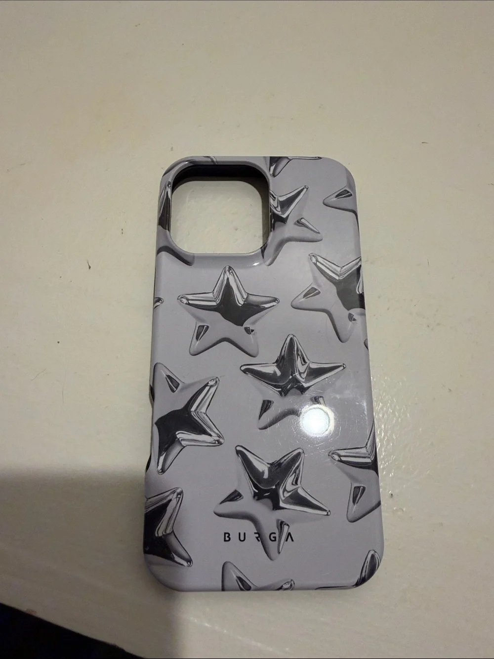 Burga White Star Pattern Protective iPhone 16 pro max Case